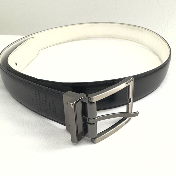 An Original Penguin Reversible Leather Belt 34 Black White - Picture 1 of 8